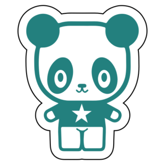 Young Star Panda Sticker (Turquoise)
